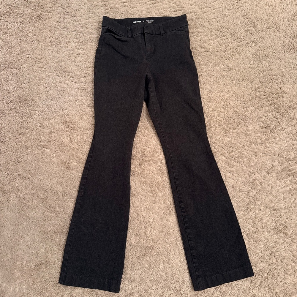 Old Pixie Flare Gray Flare Stretch Pants Size 2 - image 2